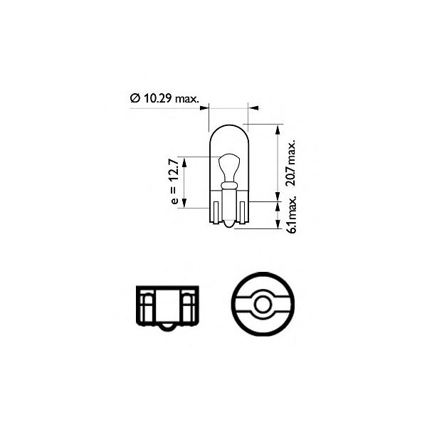 PHILIPS - 12961CP (W5W 12V (5W) Лампа min10)