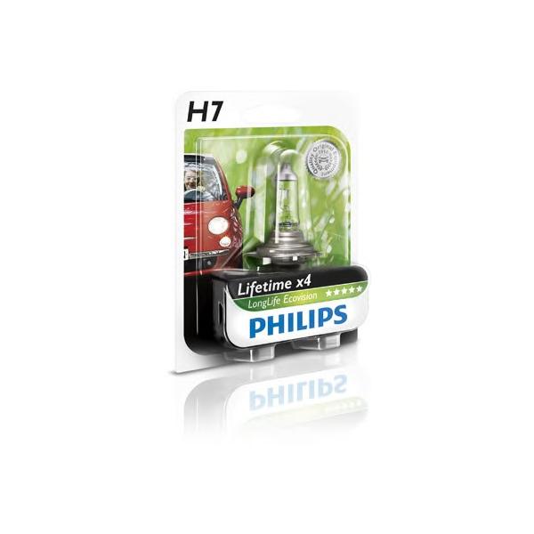 PHILIPS - 12972LLECOB1 (Лампа H7+ Long Life Eco Vision 12V 55W 1шт (3100K, +0%, х4))