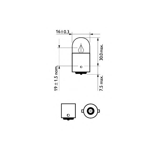 PHILIPS - 12821B2 (лампа R5W 12V 5W (блистер - 2шт))