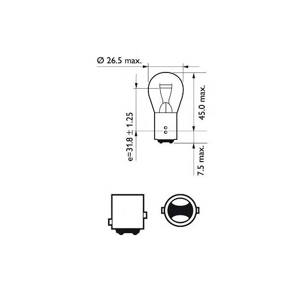 PHILIPS - 12499CP (Лампа P21/5W 12V 21/5W BAY15D)