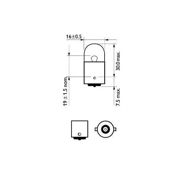 PHILIPS - 12814B2 (Лампа R10W 12V 10W BA15S (блистер 2 шт))