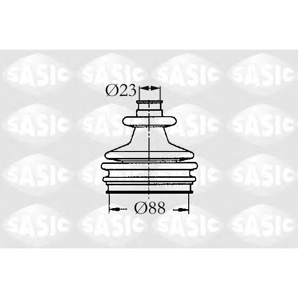 SASIC - 2933803 (к-кт пыльника ШРУСа наружн./ Peugeot 405 1.6i-2.0i/1.9D 87-93)