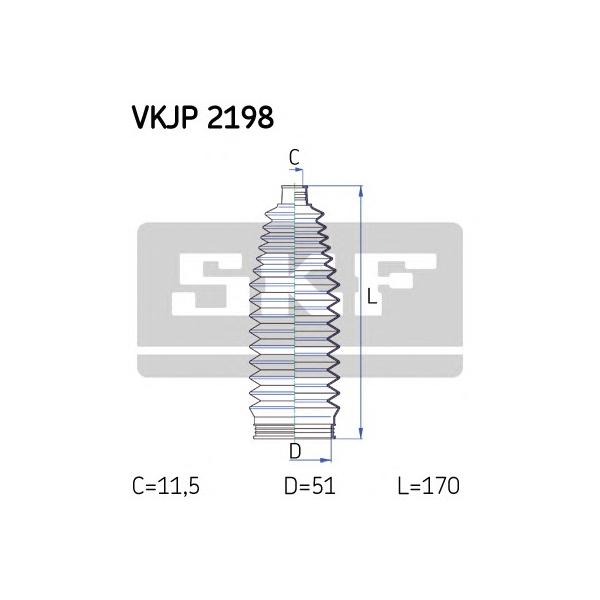 SKF - VKJP2198 (комплект пыльника рейки рулевой)