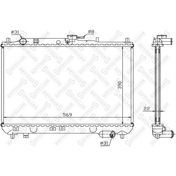 STELLOX - 10-25292-SX (Радиатор системы охлаждения Mazda 323 1.3-1.8i 89-94)