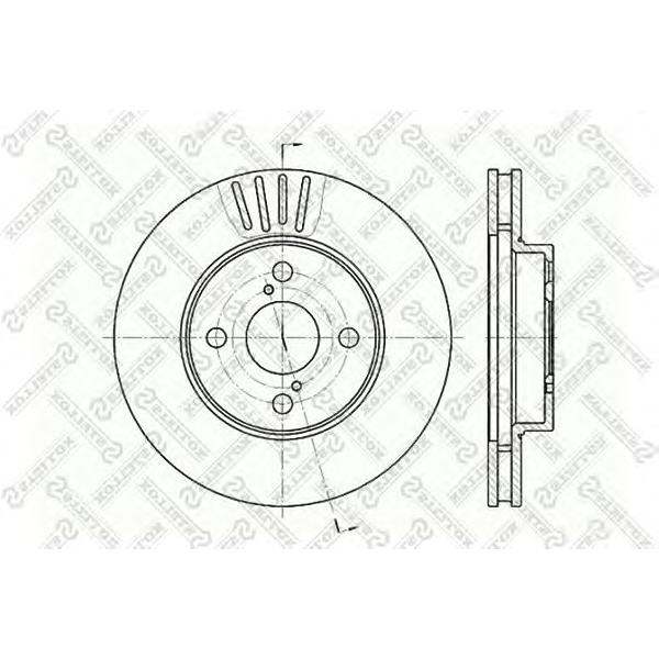 STELLOX - 6020-4582V-SX (Диск торм. пер. Toyota Corolla 1.4-1.8 01>)