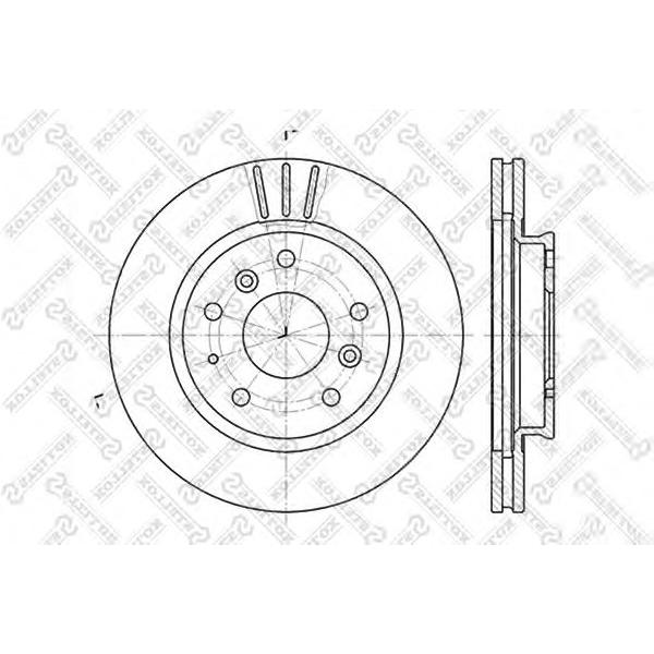 STELLOX - 6020-3220V-SX (Диск торм. пер. Mazda 626 1.8 2.0 2.2 87>)