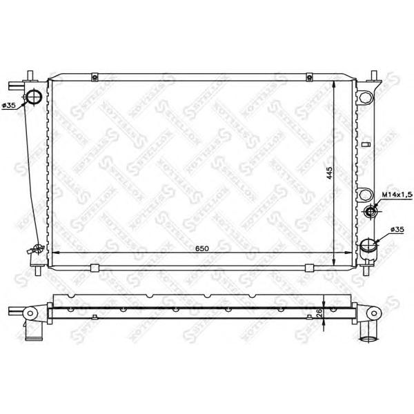 STELLOX - 10-25184-SX (Радиатор системы охлаждения Hyundai H-1 2.5TD 97>)