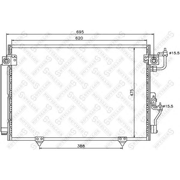 STELLOX - 10-45138-SX (Радиатор конд. Mitsubishi Pajero 3.5 2.5TD 3.2Di 00>)