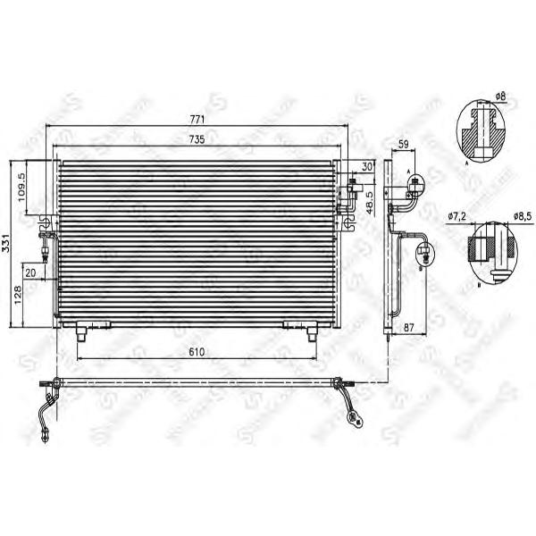STELLOX - 10-45018-SX (Радиатор конд. Nissan Primera all P10 P11 90>)