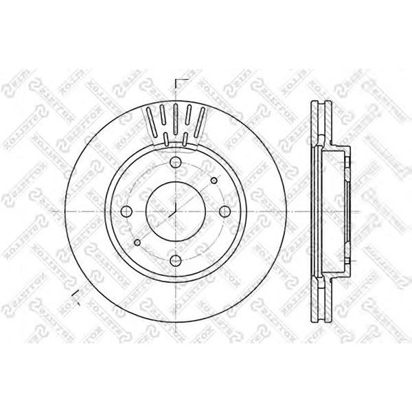 STELLOX - 6020-3411V-SX (Диск торм. пер. Hyundai Lantra Sonata 1.6-2.5 1.9D 95-01)