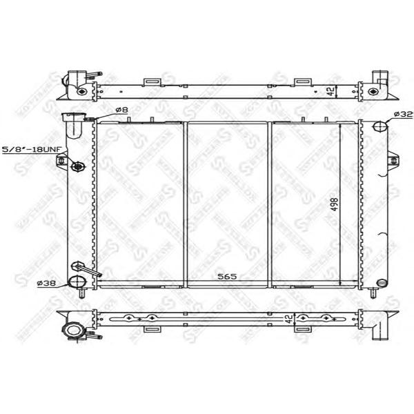 STELLOX - 10-25613-SX (Радиатор системы охлаждения Jeep Grand Cherokee 4.0 93-97)