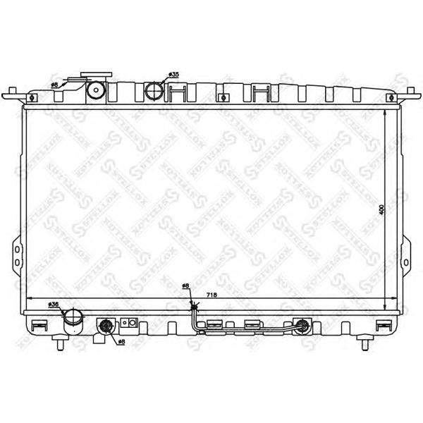 STELLOX - 10-25187-SX (Радиатор системы охлажденияАКПП Hyundai Sonata III IV 2.0 2.4 2.5 98>)
