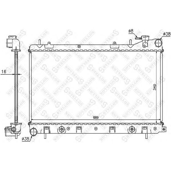 STELLOX - 10-25381-SX (Радиатор системы охлажденияАКПП Subaru Impreza Forester 1.6 2.0 99-01)