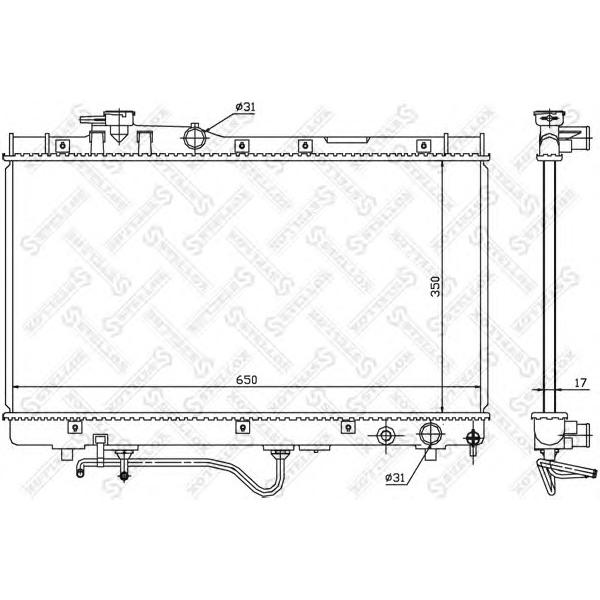 STELLOX - 10-26382-SX (Радиатор системы охлаждения МКПП Toyota Celica 2.0i 16V 94-99)