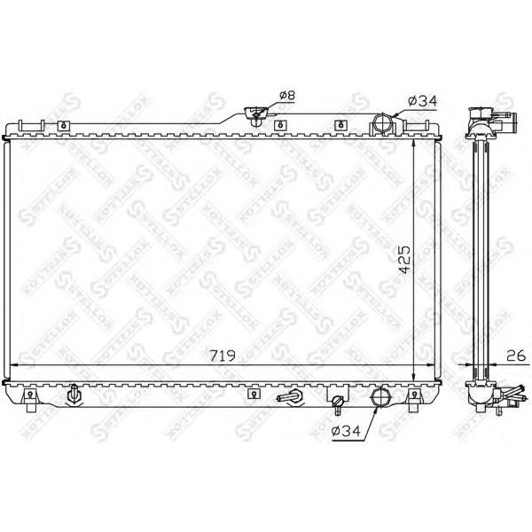 STELLOX - 10-25372-SX (Радиатор системы охлажденияАКПП Lexus ES300 3.0 92-93)