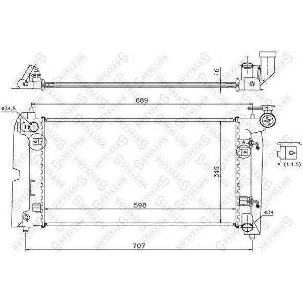 STELLOX - 10-25067-SX (Радиатор системы охлажденияАКПП Toyota Corolla 1.4-1.8 02>)