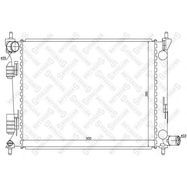 STELLOX - 10-26517-SX (Радиатор системы охлаждения MКПП Hyundai Solaris 1.4i-1.6i, Kia Rio 1.2i-1.6 11>)