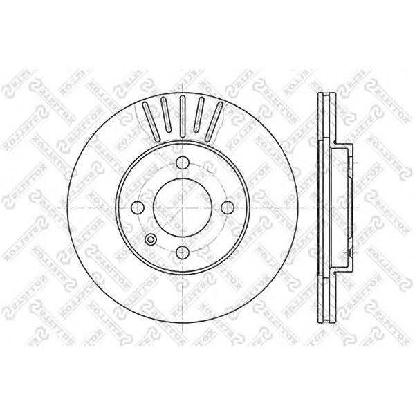 STELLOX - 6020-9934V-SX (Диск торм. пер. VW Golf Passat Vento 1.4-1.9TDi 85>)