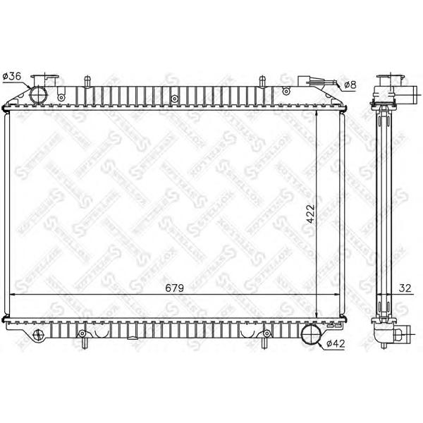 STELLOX - 10-25990-SX (Радиатор системы охлаждения МКПП Nissan Vanette E-Cargo 2.3D 95-01)