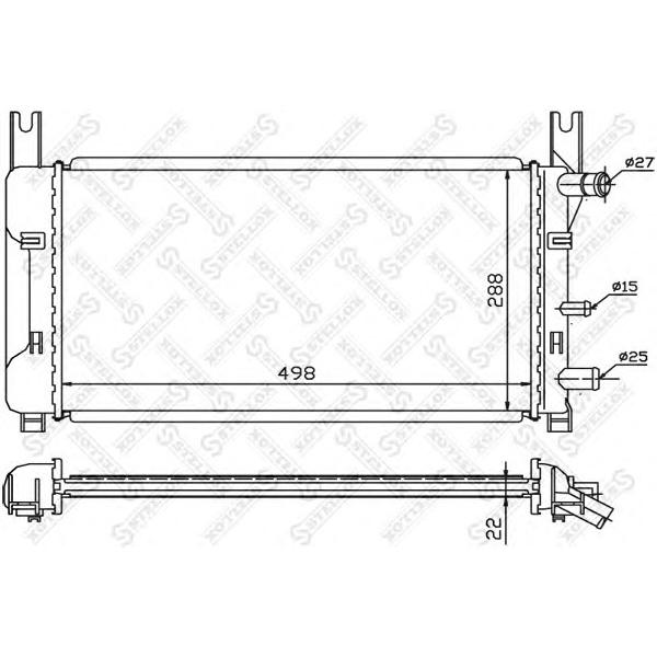 STELLOX - 10-25807-SX (Радиатор системы охлаждения Ford Fiesta 1.1-1.3 89-96)