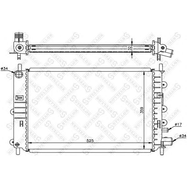 STELLOX - 10-25055-SX (Радиатор системы охлаждения Ford Escort Orion 1.4-2.0 90-99)