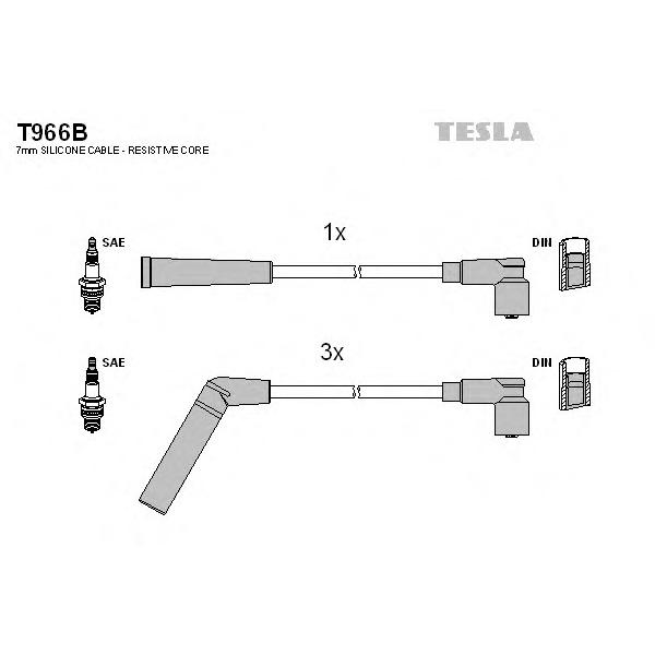 TESLA - T966B (Провода высоковольтные комплект)