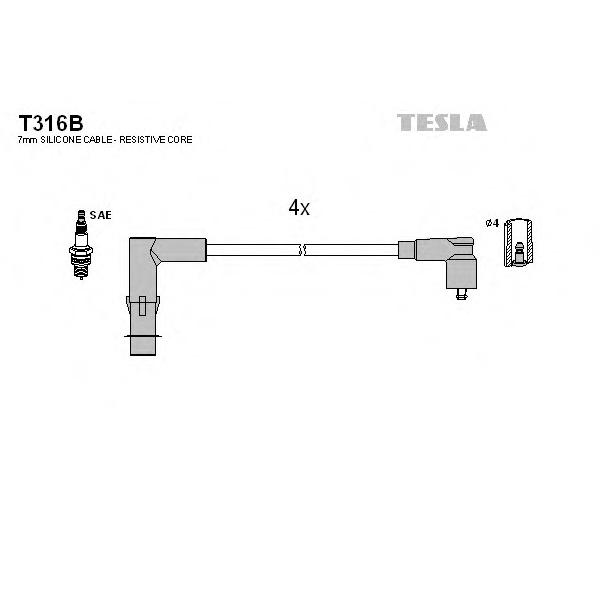 TESLA - T316B (Провода зажигания)
