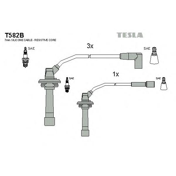 TESLA - T582B (Комплект проводов Subaru Impreza 2.0T 94-02)