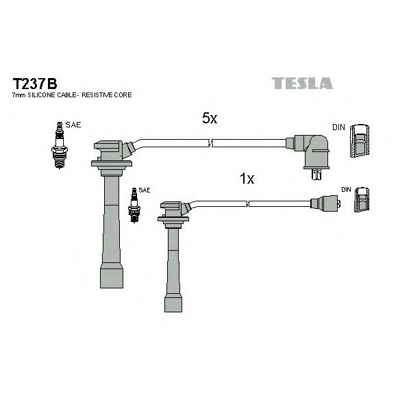 TESLA - T237B (Провода высоковольтные комплект)