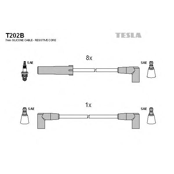 TESLA - T202B (T202B-TSL_к-кт проводов! Jeep Grand Cherokee 5.9i)