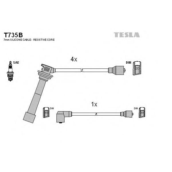 TESLA - T735B (Провода высоковольтные)