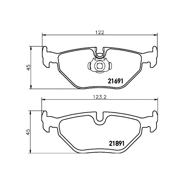 TEXTAR - 2169103 (Колодки тормозные задние BMW 5 (E39) 1995~2003, Z3 1995~2003)