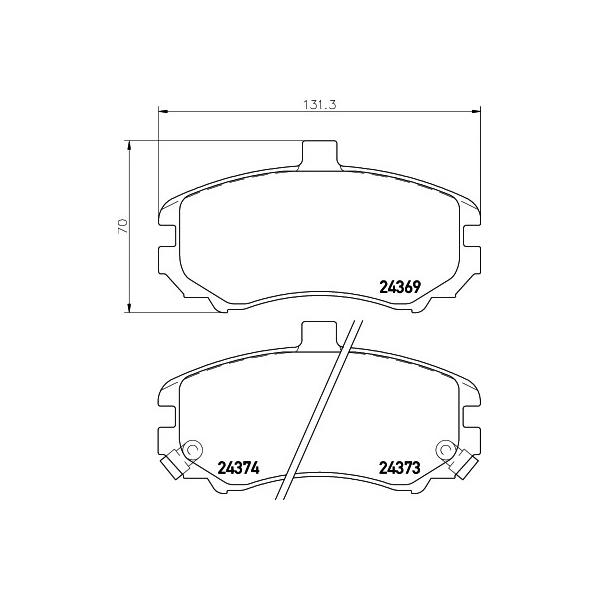 TEXTAR - 2436901 (Колодки тормозные передние Elantra XD 1.6/2.0/2.0CRDi 03>)