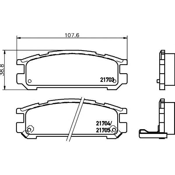 TEXTAR - 2170301 (Колодки торм.зад. Subaru Impreza, Legacy II)