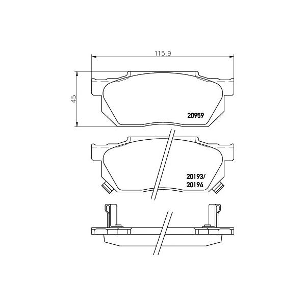 TEXTAR - 2095902 (Колодки торм.пер. Honda Civic II)