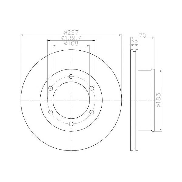 TEXTAR - 92235100 (Диск тормозной TOYOTA 4 RUNNER 95 00 перед. вент. 1 шт (min 2 шт) 297mm)