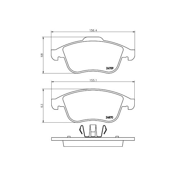 TEXTAR - 2487001 (Колодки тормозные дисковые передн RENAULT: LAGUNA III  07-, LAGUNA III Grandtour  07-, LAGUNA купе)