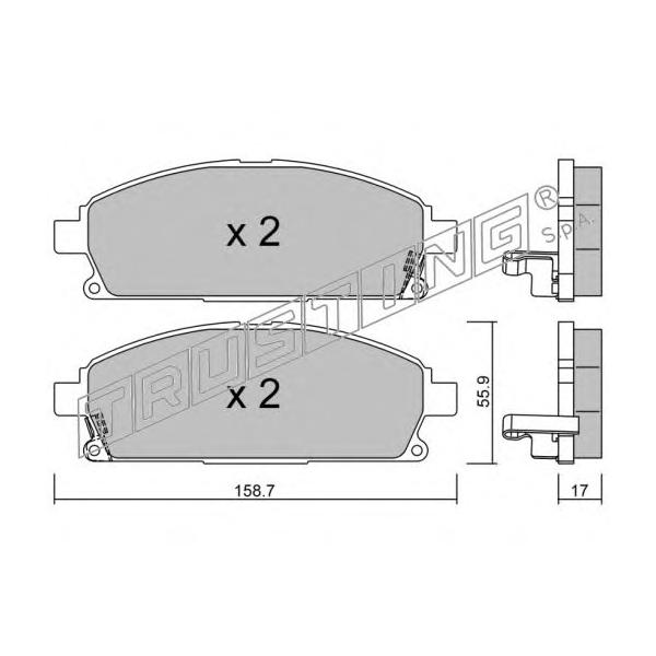TRUSTING - 421.1 (К-т торм. колодок Fr NI Pathfinder (R50) 97-04)