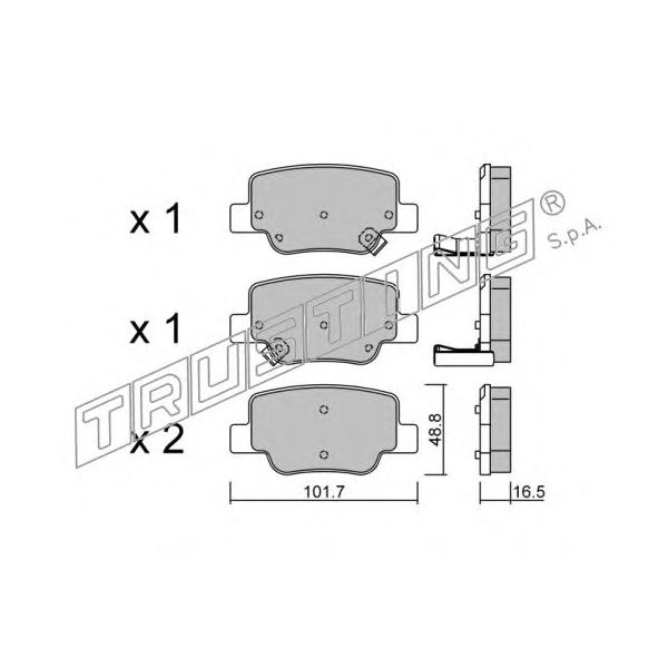 TRUSTING - 897.0 (Колодки тормозные задние)