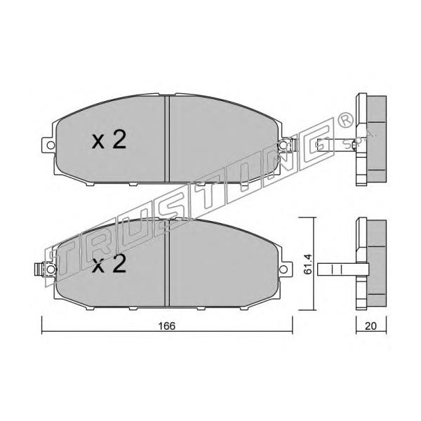 TRUSTING - 422.0 (К-т торм. колодок Fr NI Patrol GR II 97-)