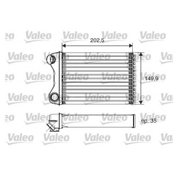 VALEO - 812211 (Радиатор отопителя FIAT: DOBLO (119) 1.2 (223AXA1A)/1.6 16V (223AXD1A)/1.9 D (223AXB1A)/1.9 JTD (223)