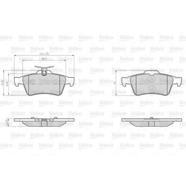 VALEO - 872137 (Колодки дисковые задние)