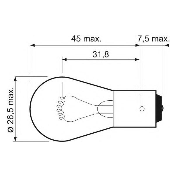 VALEO - 032 101 (Лампа P21W 12V 21W BA15s (2 шт.))