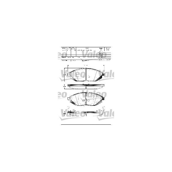 VALEO - 601291 (Колодки тормозные передние)