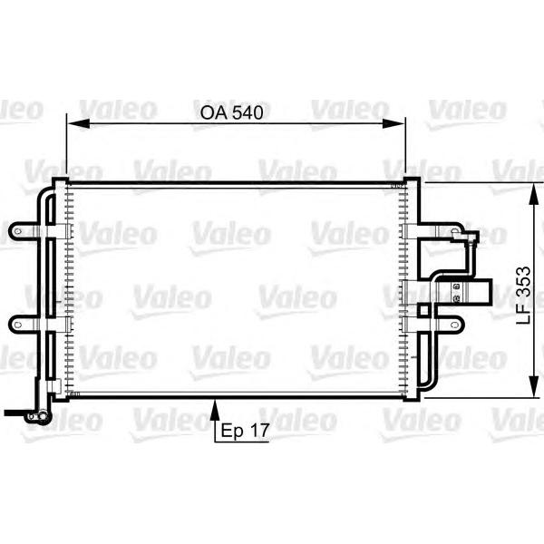 VALEO - 814357 (Конденсатор кондиционера SEAT: LEON (1M1) 1.9 TDI/1.9 TDI Syncro 99-, TOLEDO II (1M2) 1.9 TDI 99-06,)