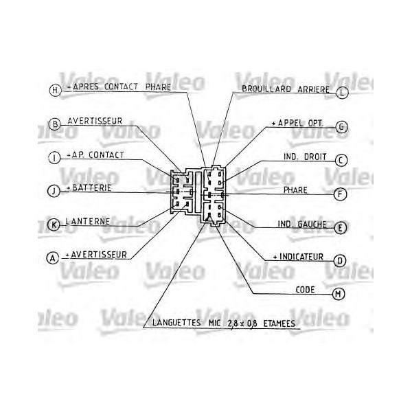 VALEO - 251272 (перекл.подрулевой L/ Peugeot 306 (свет,поворот,сигнал,противотум.задн.))