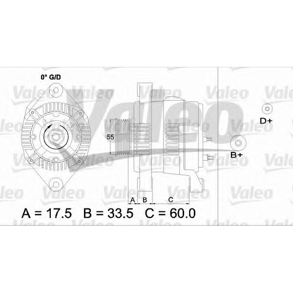 VALEO - 436684 (Генератор OPEL OMEGA 70A)