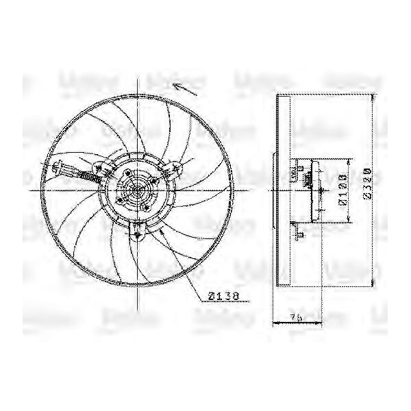 VALEO - 698358 (Вентилятор радиат.охл.двиг.R)