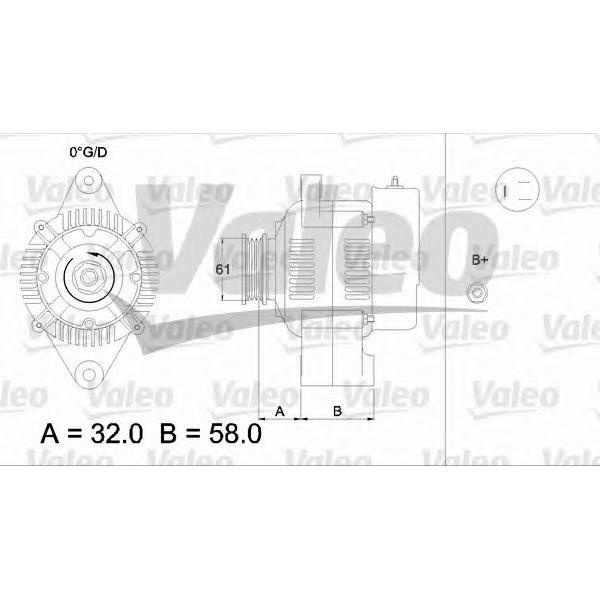 VALEO - 436521 (Генератор HONDA 60A)