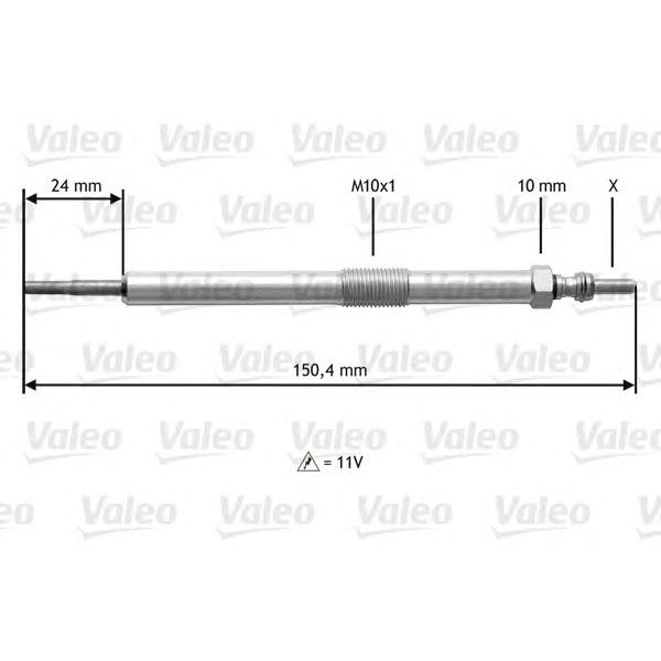 VALEO - 345 153 (Свеча накаливания)